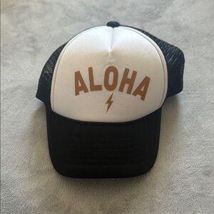 Infant Aloha Black and White Trucker Hat